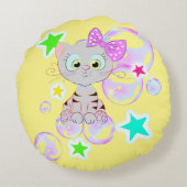 Extravagant Kitten - Rundes Kissen (Rückseite)