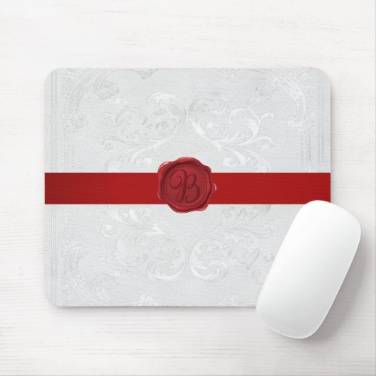 Extravagant Letter B Red Wax Siegel Ribbon Mousepad (Mit Mouse)