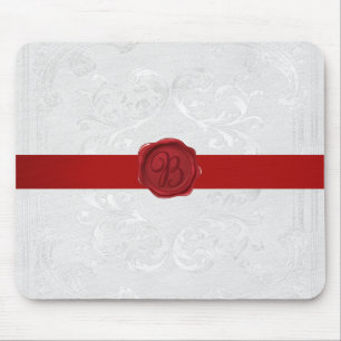 Extravagant Letter B Red Wax Siegel Ribbon Mousepad