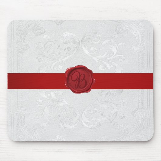 Extravagant Letter B Red Wax Siegel Ribbon Mousepad (Vorne)