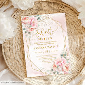 Extravagant Light Pink Gold Blume Sweet 16 Birthda Serviette