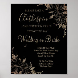 Extravagant Lines Clothespin Brautparty - Spielzei Poster