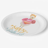 Extravagant Llama Birthday Pappteller (Schrägansicht)