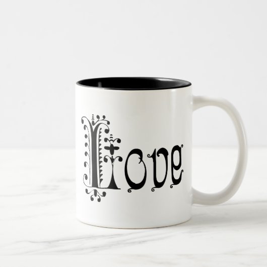 Extravagant Loopy Liebe Zweifarbige Tasse (Rechts)
