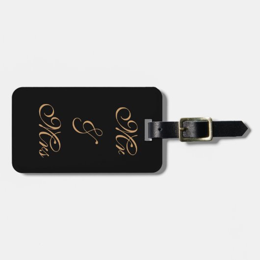 Extravagant Modern Mr. & Mrs. Gepäckanhänger (Vorderseite horizontal)