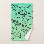 Extravagant Notes Green Music Design Badhandtuch Set (Handtuch)