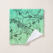 Extravagant Notes Green Music Design Badhandtuch Set (Waschlappen)