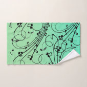 Extravagant Notes Green Music Design Badhandtuch Set (Handtuch)