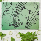 Extravagant Notes Green Music Design Geschirrtuch (Gefaltet)