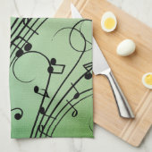 Extravagant Notes Green Music Design Geschirrtuch (Viertel Falte)