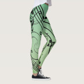 Extravagant Notes Green Music Design Leggings (Rechts)