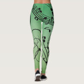 Extravagant Notes Green Music Design Leggings (Rückseite)