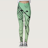 Extravagant Notes Green Music Design Leggings (Vorderseite)