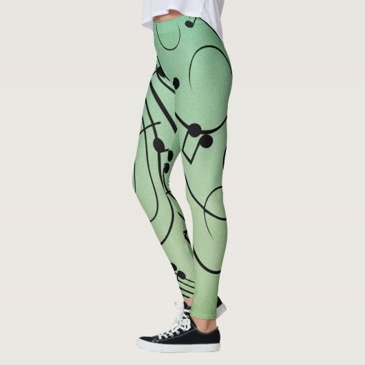 Extravagant Notes Green Music Design Leggings (Links)