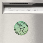 Extravagant Notes Green Music Design Magnet (In Situ (Geschirrspüler))