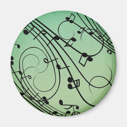 Extravagant Notes Green Music Design Magnet (Vorne)