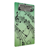 Extravagant Notes Green Music Design Mini Klemmbrett (Schrägansicht)