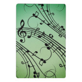 Extravagant Notes Green Music Design Mini Klemmbrett (Rückseite)