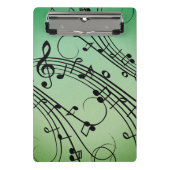 Extravagant Notes Green Music Design Mini Klemmbrett (Vorderseite)