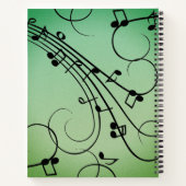 Extravagant Notes Green Music Design Notizblock (Rückseite)