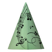 Extravagant Notes Green Music Design Partyhütchen (Rückseite)