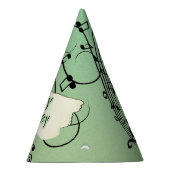 Extravagant Notes Green Music Design Partyhütchen (Rechts)