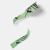 Extravagant Notes Green Music Design Satinband (Rückseite)