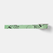 Extravagant Notes Green Music Design Satinband (Vorderseite)