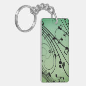 Extravagant Notes Green Music Design Schlüsselanhänger (Vorderseite links)
