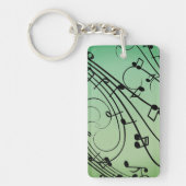 Extravagant Notes Green Music Design Schlüsselanhänger (Vorderseite)
