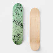 Extravagant Notes Green Music Design Skateboard (Vorderseite)