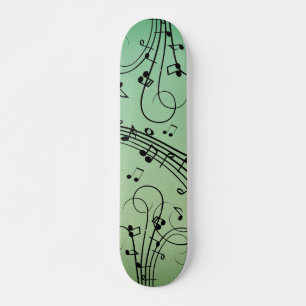 Extravagant Notes Green Music Design Skateboard