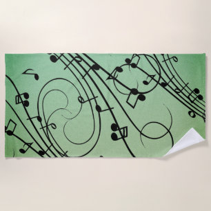 Extravagant Notes Green Music Design Strandtuch