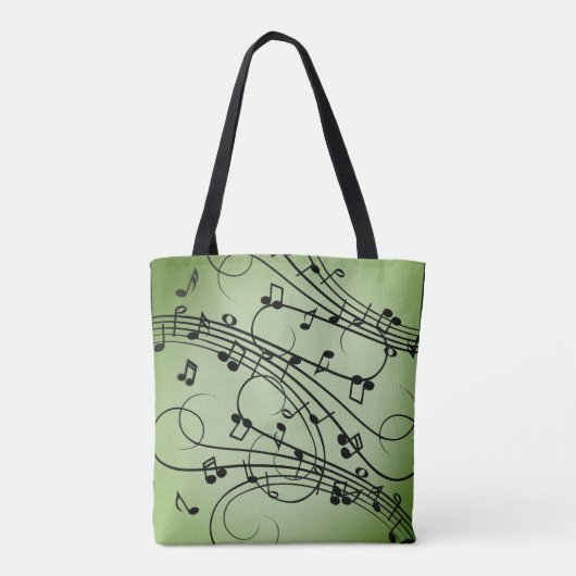 Extravagant Notes Green Music Design Tasche (Rückseite)