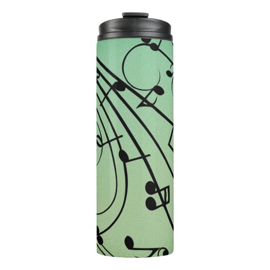 Extravagant Notes Green Music Design Thermosbecher (Vorderseite)