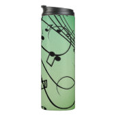 Extravagant Notes Green Music Design Thermosbecher (Nach rechts gedreht)