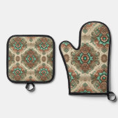 Extravagant Ofenhandschuh & Topflappen-Set (Vorderseite)