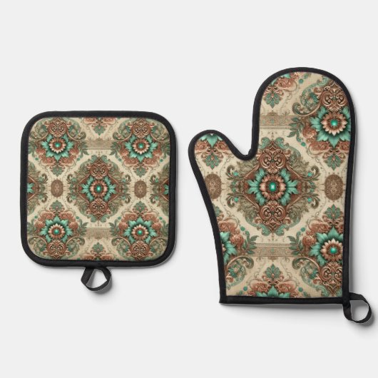 Extravagant Ofenhandschuh & Topflappen-Set (Vorderseite)