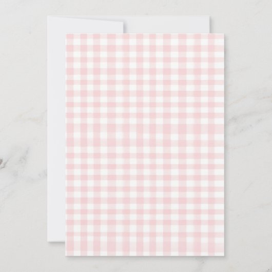 Extravagant One Pink Bow Preppy Coquette 1. Geburt Einladung (Rückseite)