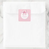 Extravagant One Pink Coquette Bow Geburtstag Quadratischer Aufkleber (Tasche)