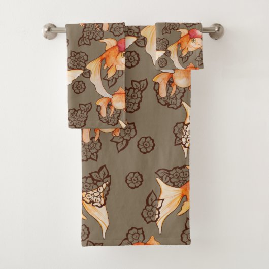 Extravagant Oranda Goldfish Badhandtuch Set (Insitu)