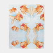 Extravagant Oranda Goldfish Fleecedecke (Vorderseite)