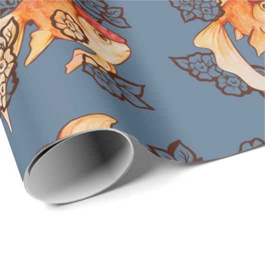 Extravagant Oranda Goldfish Geschenkpapier (Rolleneckpunkt)