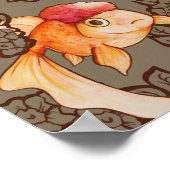 Extravagant Oranda Goldfish Poster (Ecke)