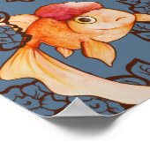 Extravagant Oranda Goldfish Poster (Ecke)