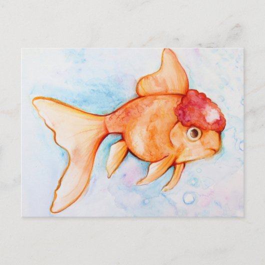 Extravagant Oranda Goldfish Postkarte (Vorderseite)