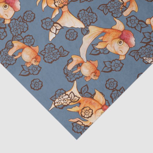 Extravagant Oranda Goldfish Seidenpapier (Ausschnitt)