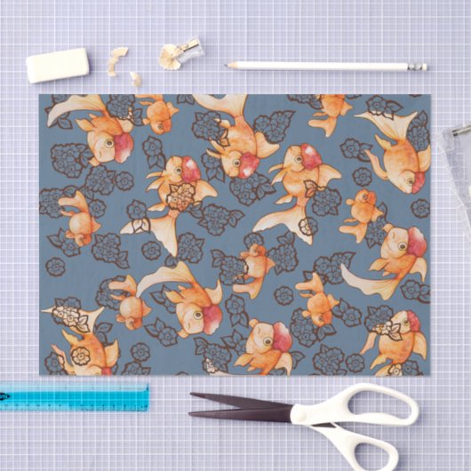 Extravagant Oranda Goldfish Seidenpapier (Handwerk)