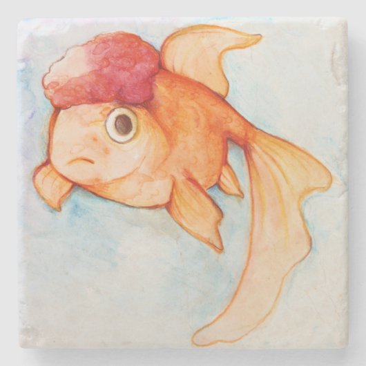Extravagant Oranda Goldfish Steinuntersetzer (Vorderseite)