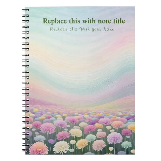 Extravagant Pastell Floral Notebook Notizblock (Vorderseite)